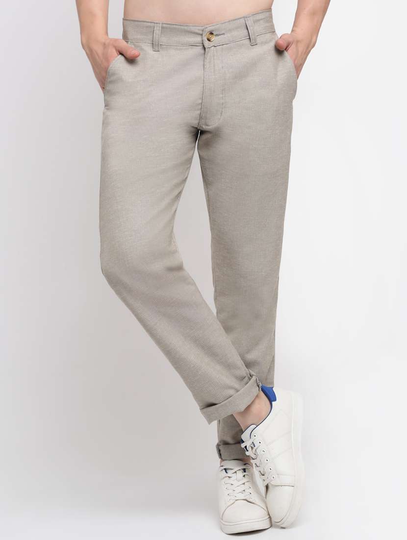 grey striped casual trouser