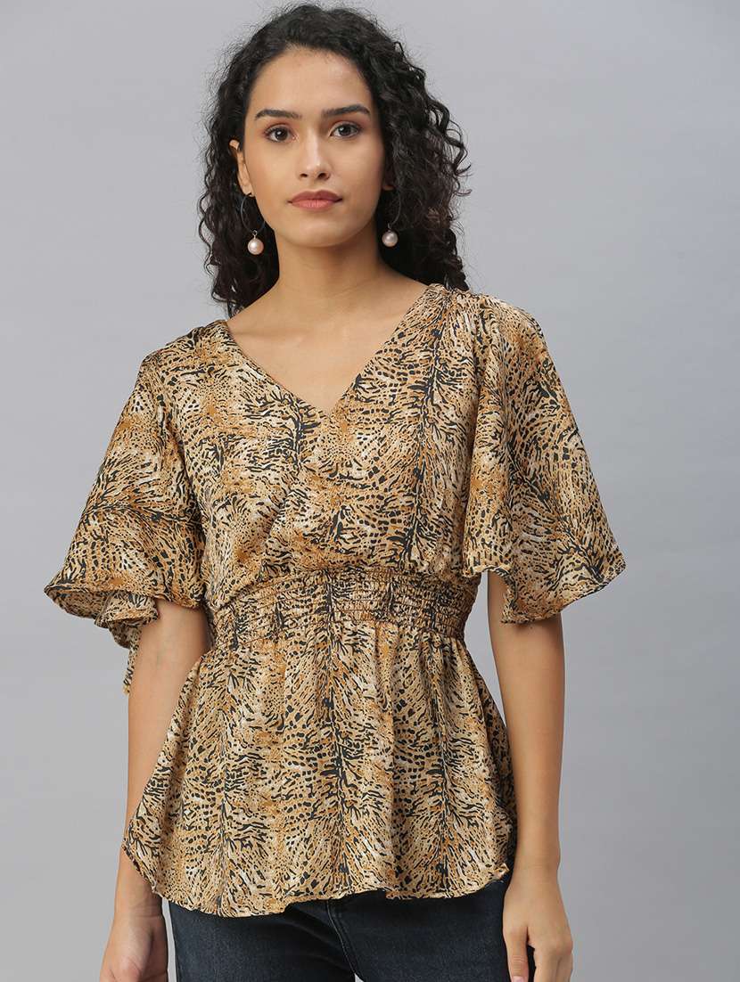 women's peplum v neck top