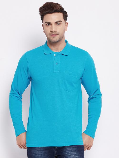 blue solid pocket t-shirt - 18417821 - Very Small Image - 1