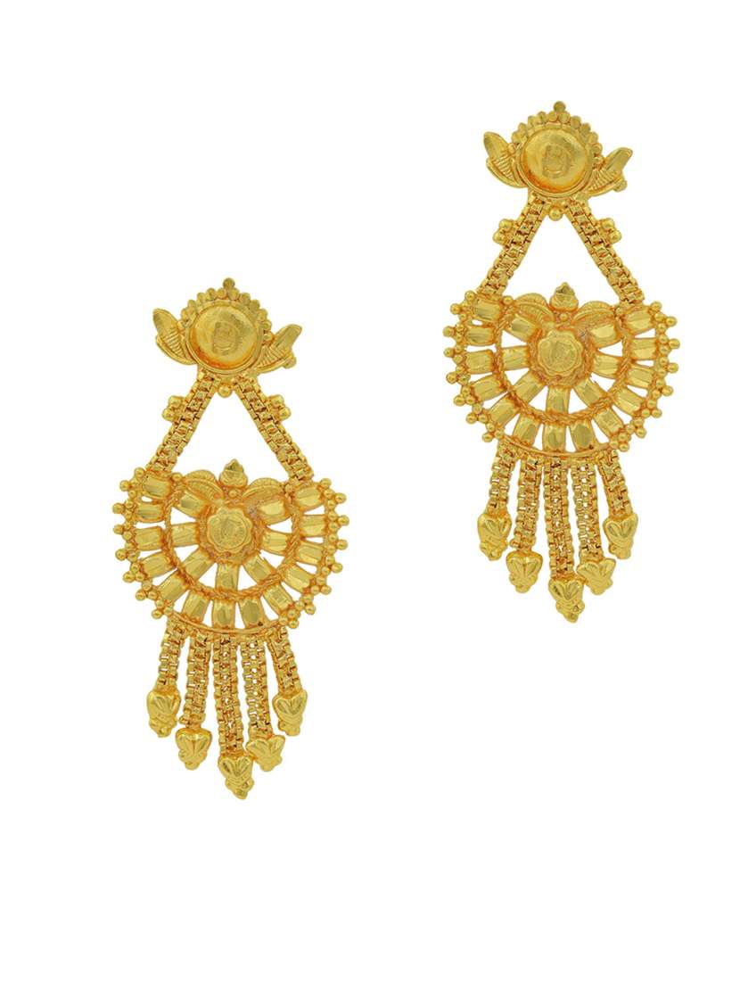 women gold plated drop earrings