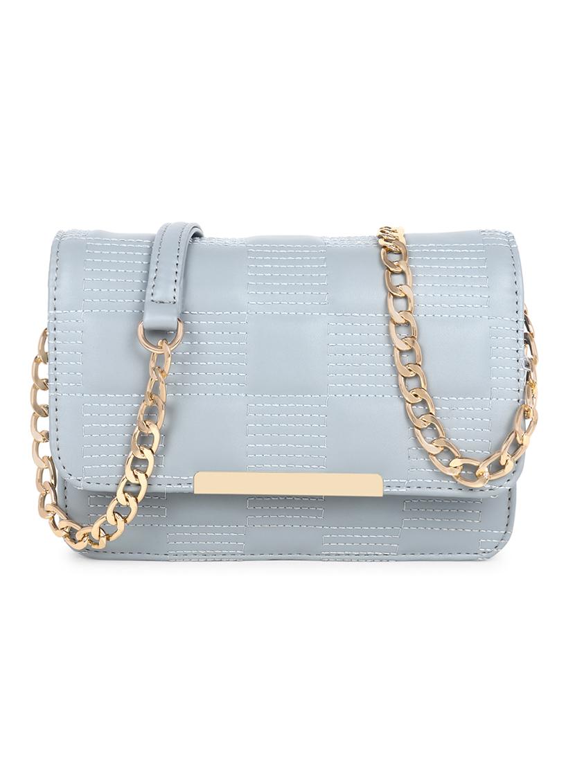 light blue quilted regular sling bag