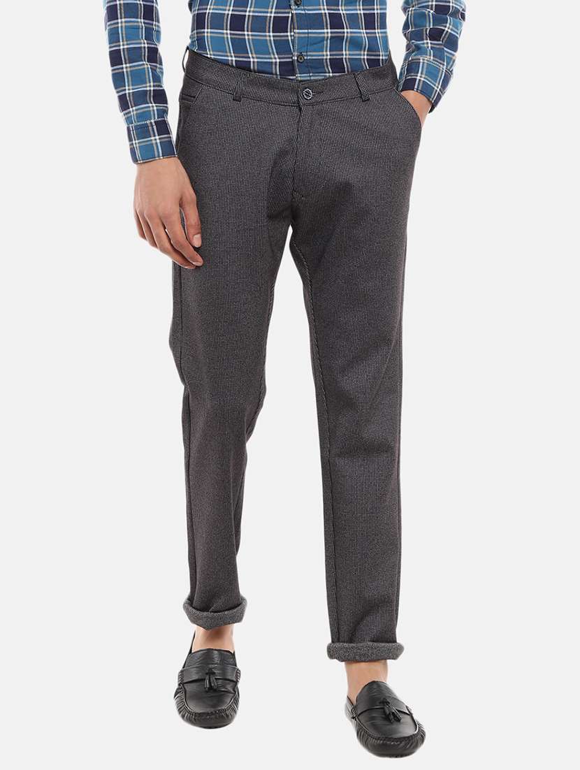 mid rise flat front casual trouser