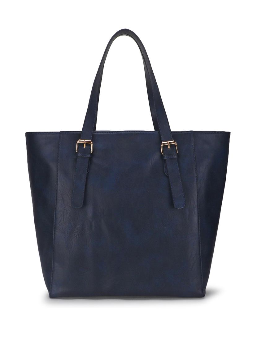 blue solid regular tote