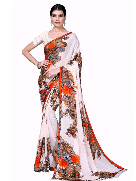 women's floral multi colored saree with blouse