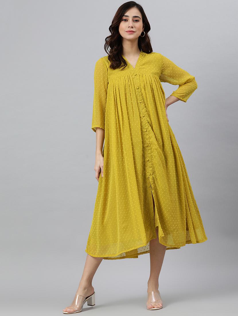 women's fit & flare swiss dots dress