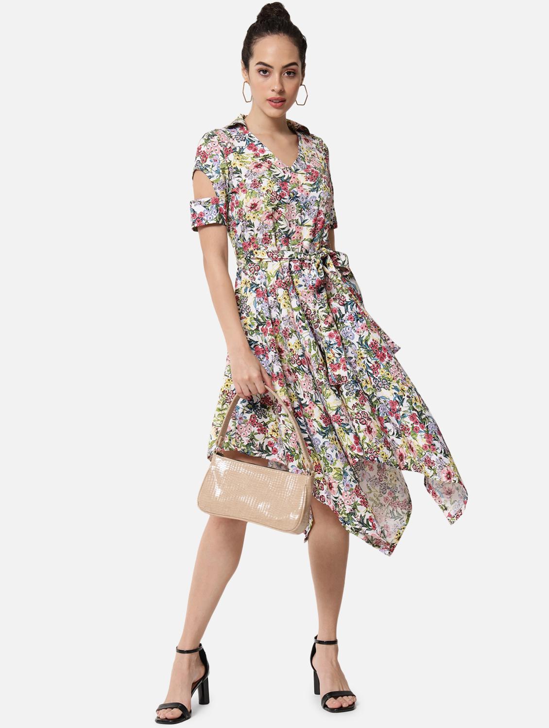 women's asymmetric floral dress