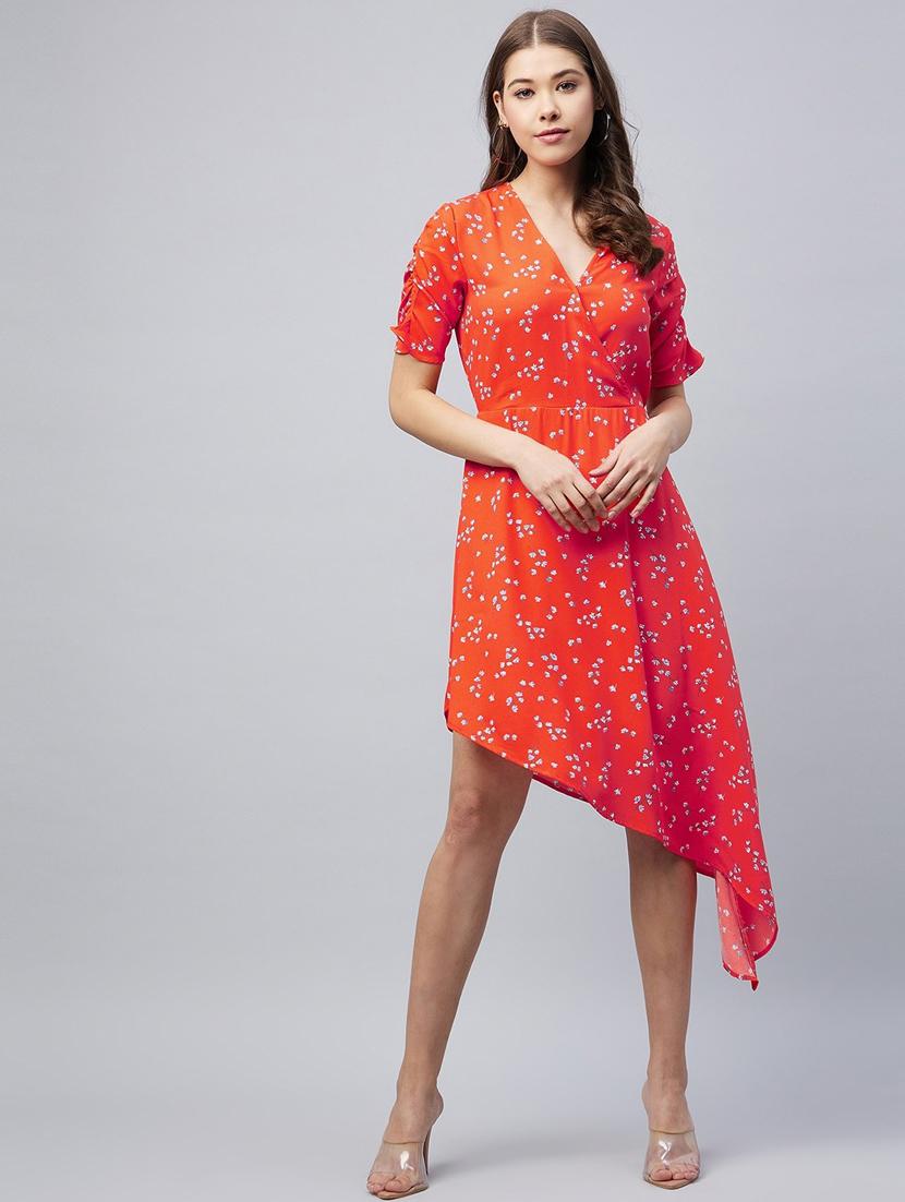 women's asymmetric floral dress