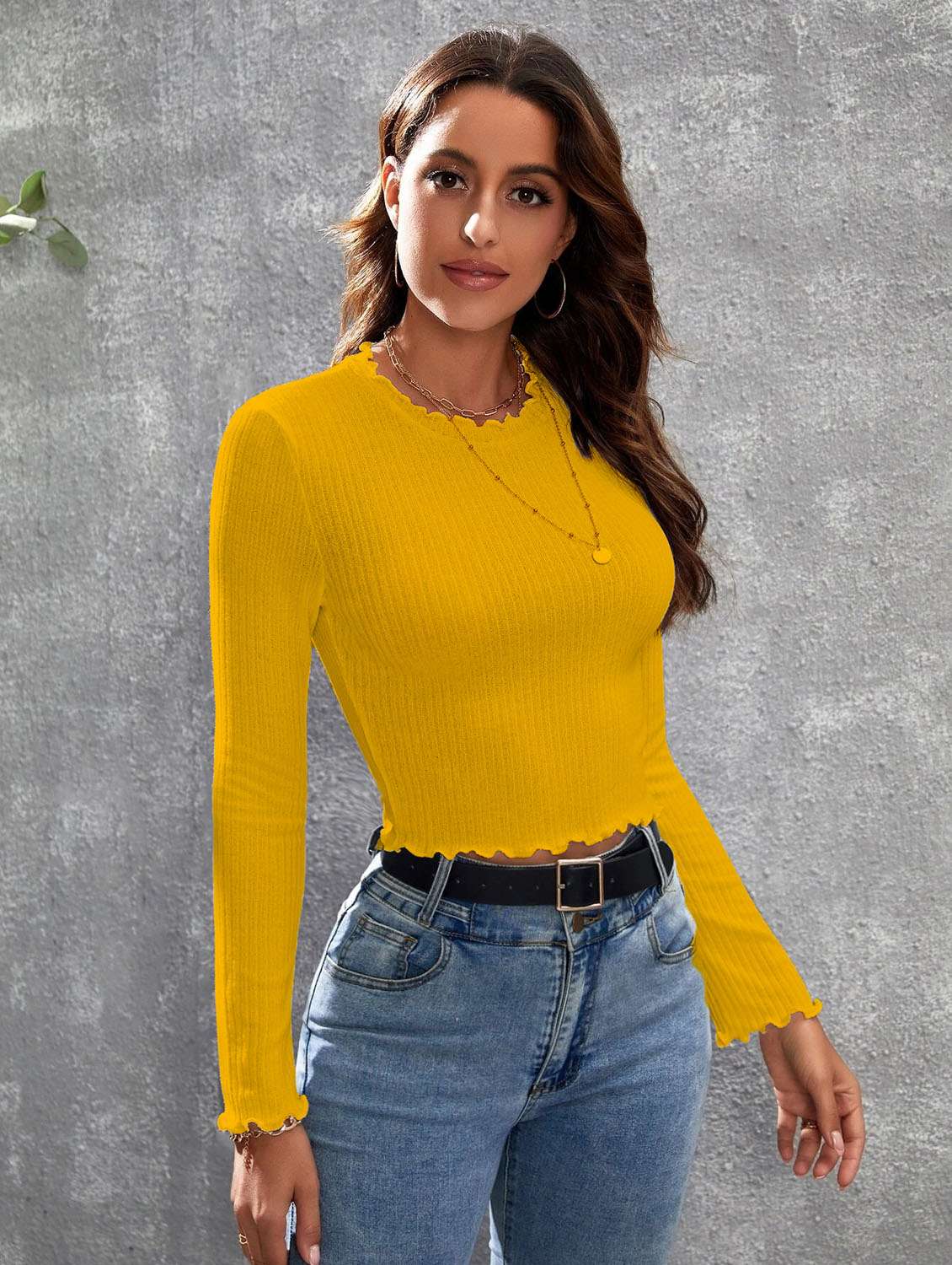 women's crop mock neck top