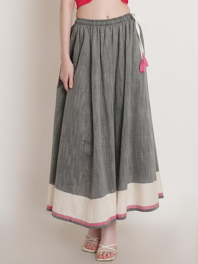 grey cotton aline skirts