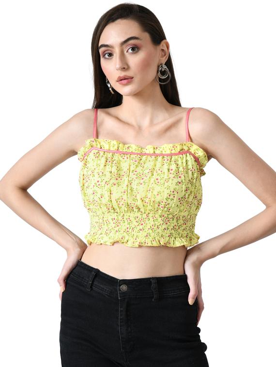 women's crop square neck top