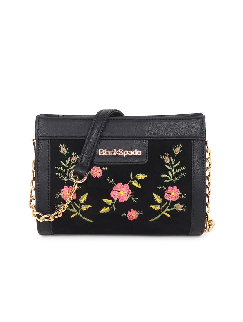 black leatherette (pu) sling bag