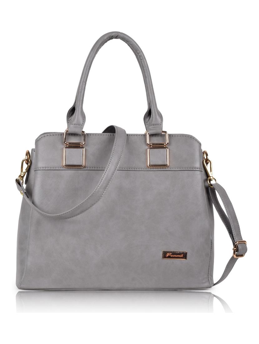 grey leatherette (pu) handbag