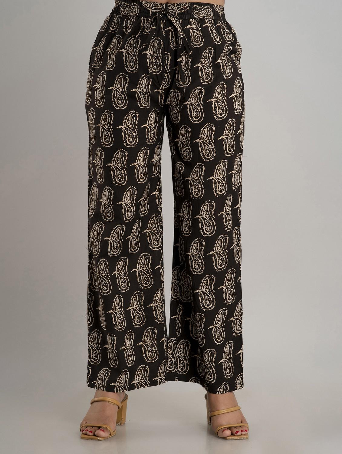 printed wide leg trouser