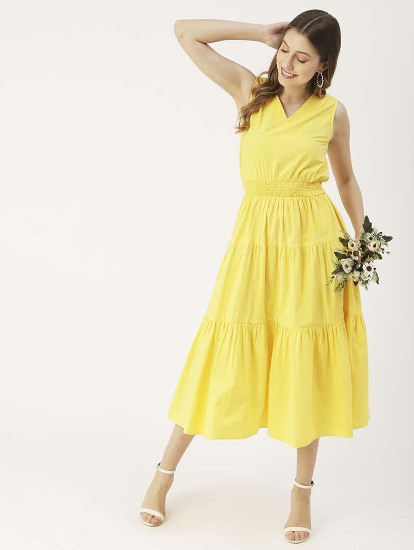 women's tiered dress solid dress