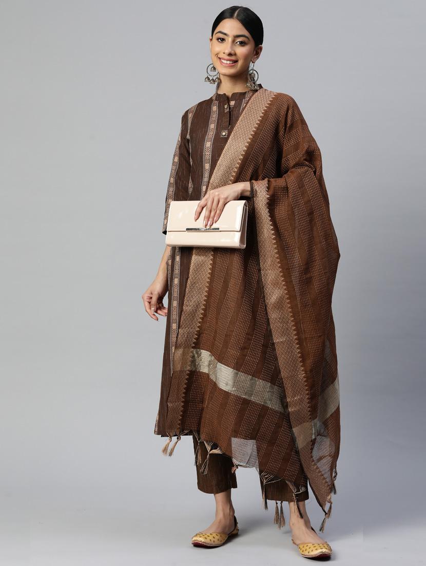 woven kurta dupatta set