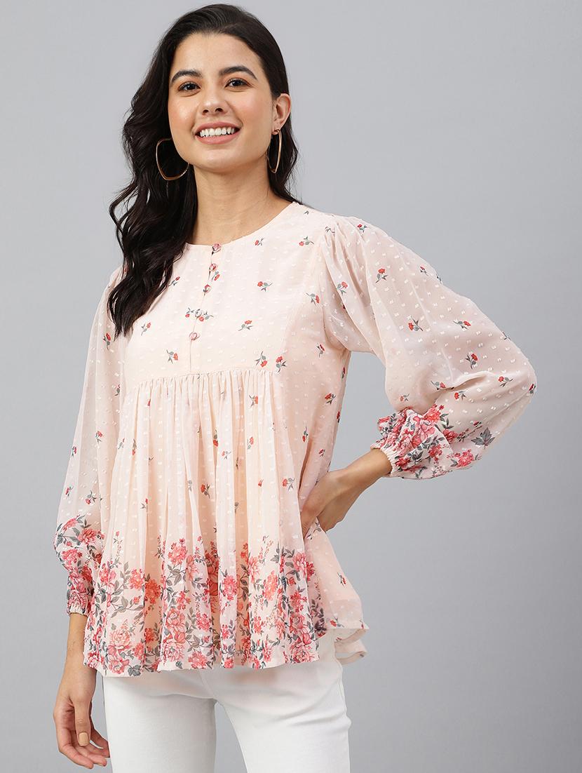 women's peplum round neck top