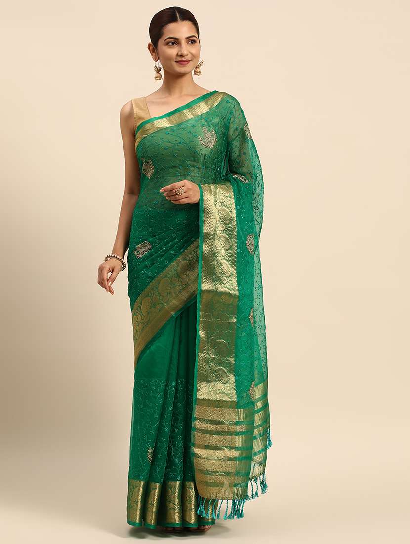 women's embroidered saree