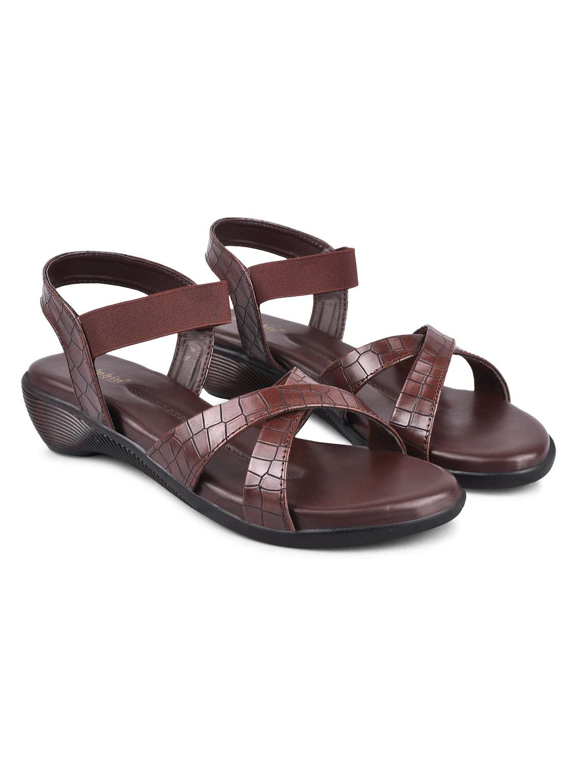 dollphin women flat sandal with elastic strappy for party wear