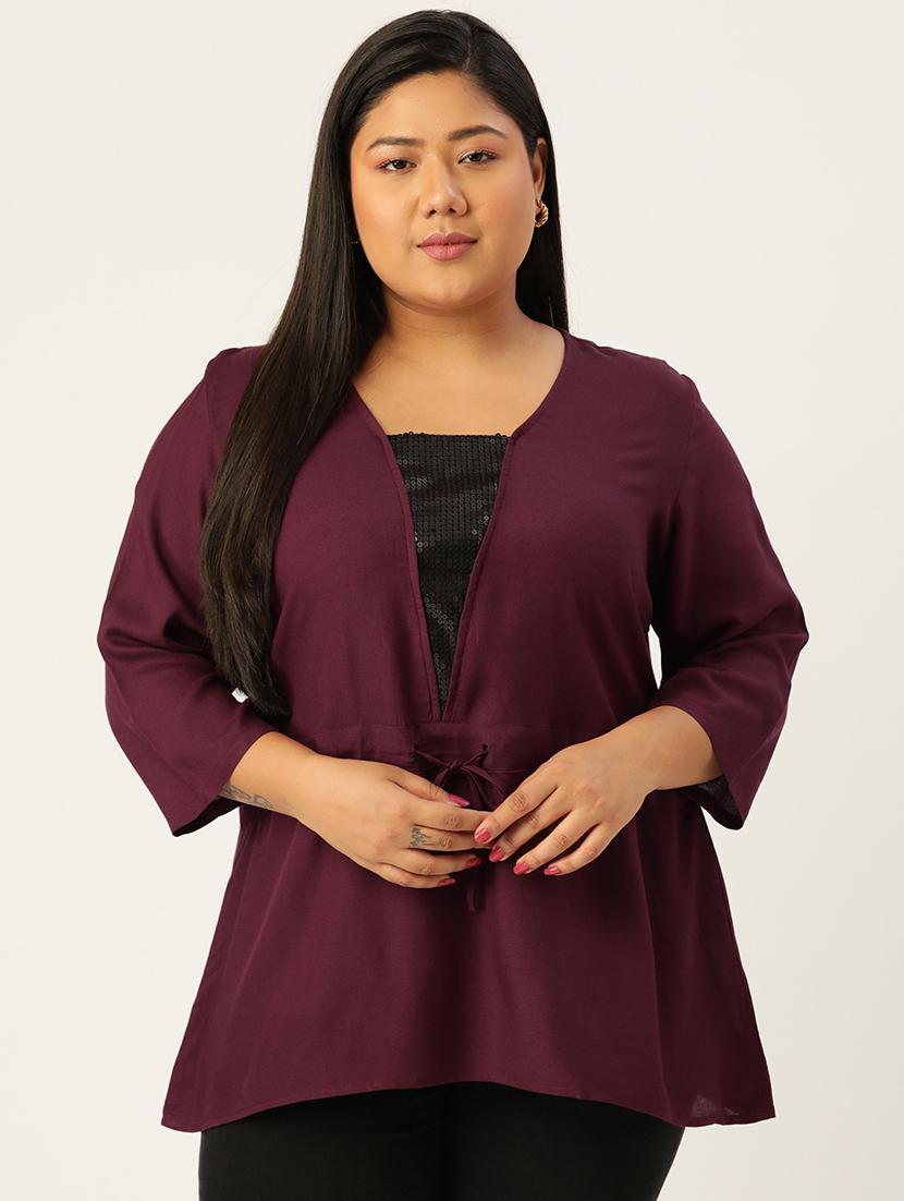women's a line v neck top
