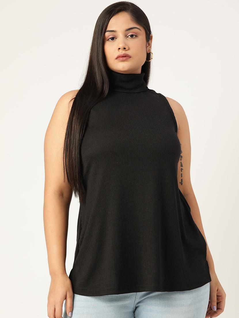 women's a line high neck top