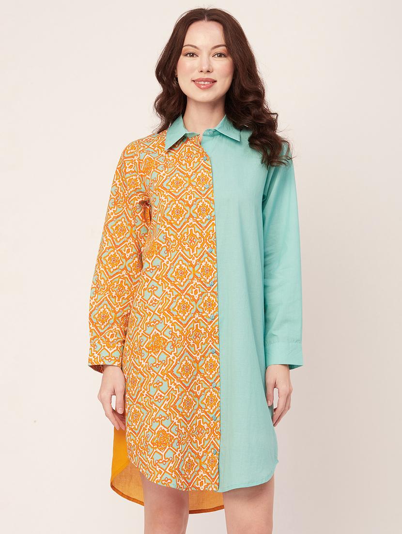 women's shirt printed dress