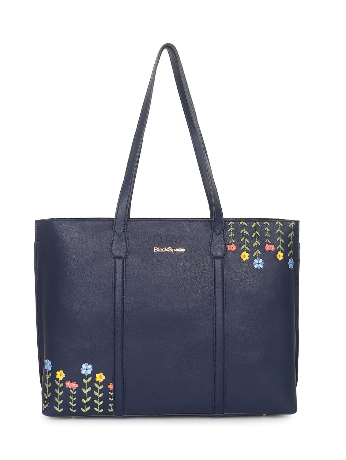 women leatherette embroidered tote bag