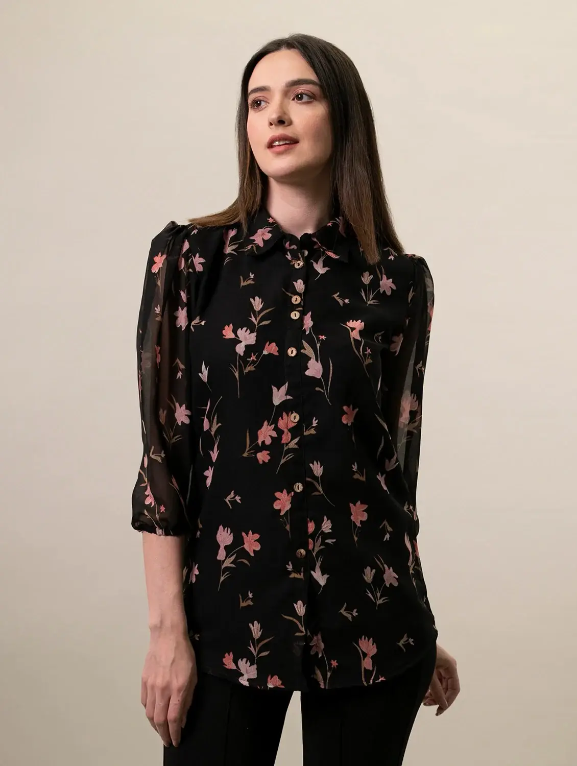floral printed regular shirt