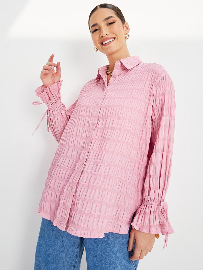 women pink stylish shirt