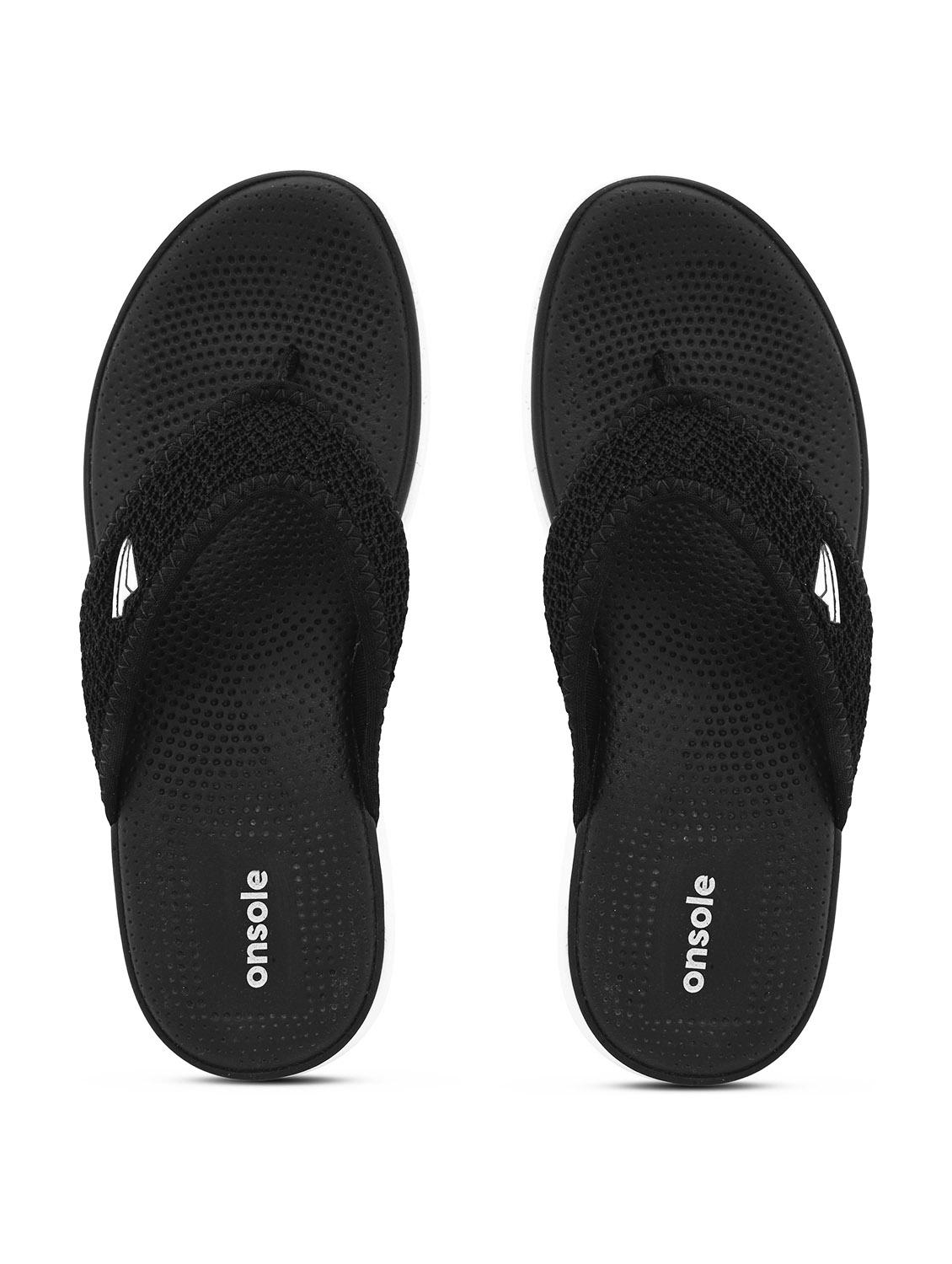 black slip on flip flop