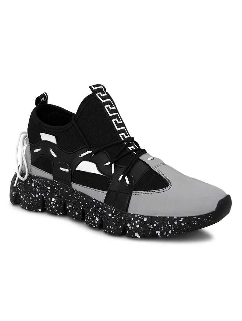 men color block black lace up sneaker