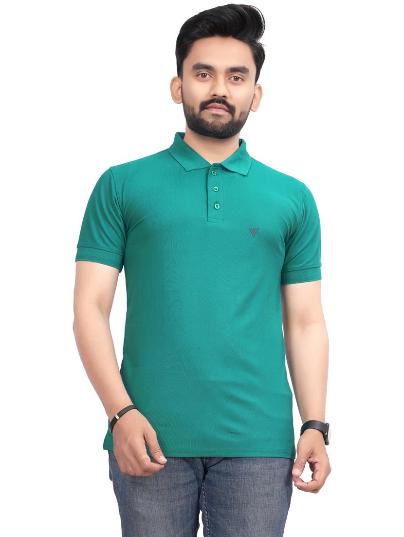 men solid short sleeve regular fit polo t-shirt