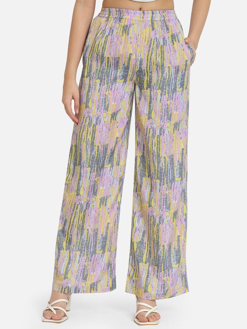 women multi colored printed palazzo
