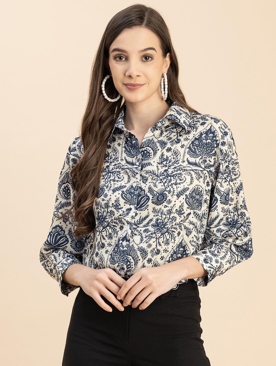 women floral print casual shirt