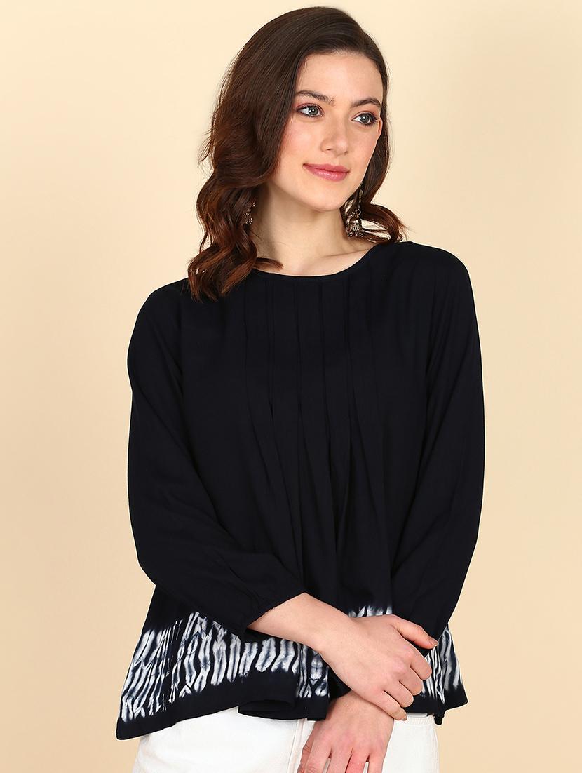 women tie & dye relaxed fit regular top