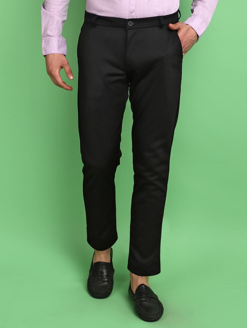 men solid anle length formal trouser