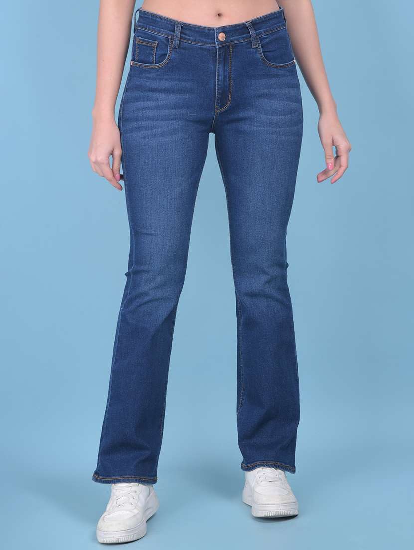 women solid mid rise plain jean