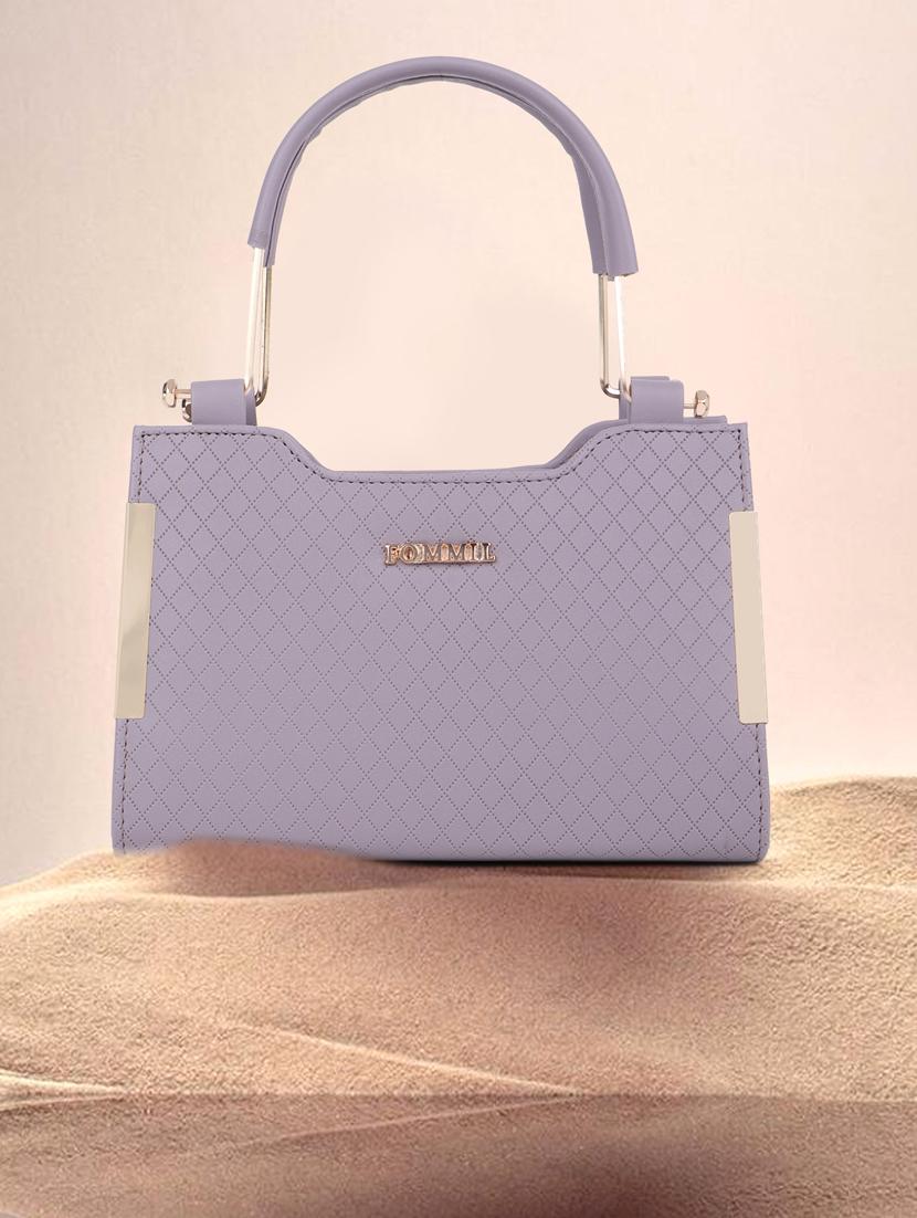 purple textured handbag