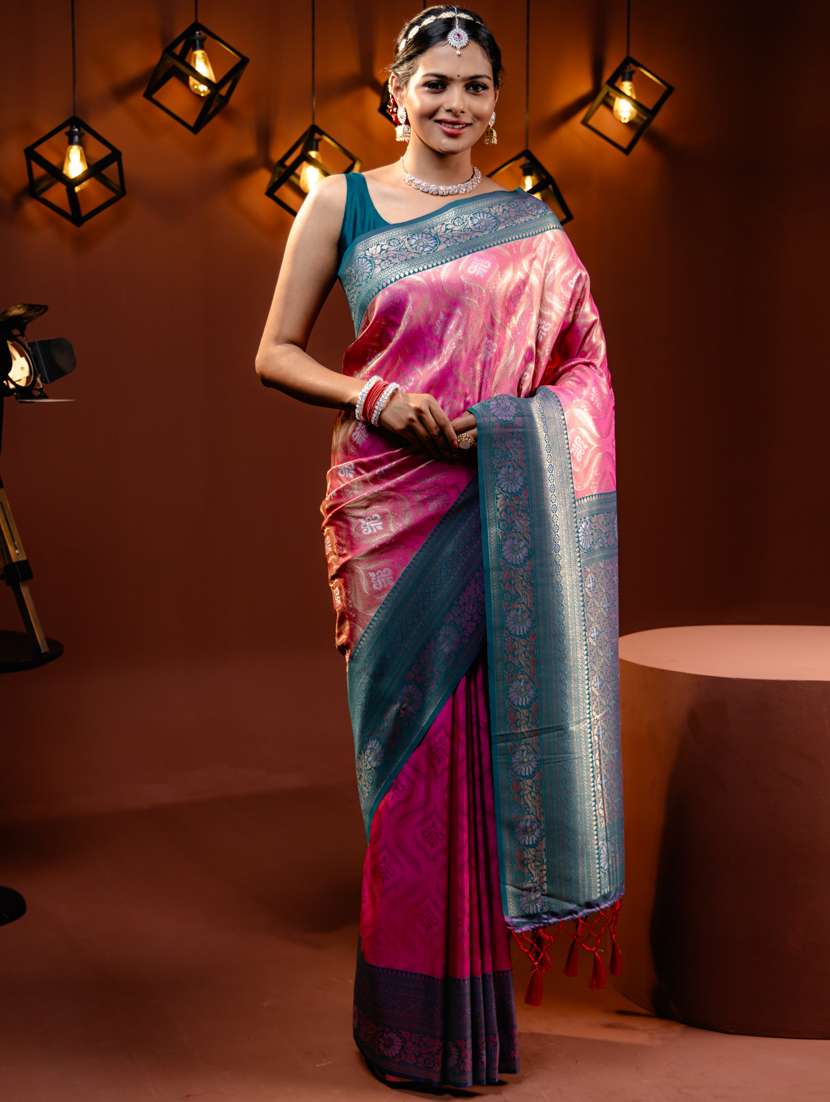 women self design kanjivaram saree with blouse