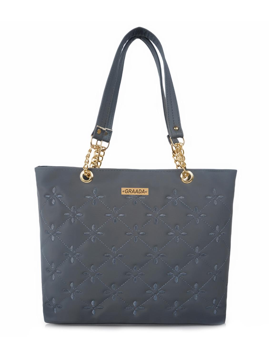 grey leatherette (pu) handbag