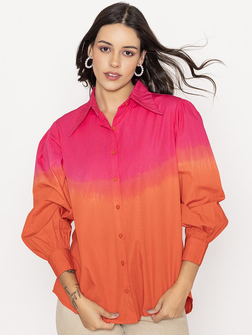 pink cotton regular shirt