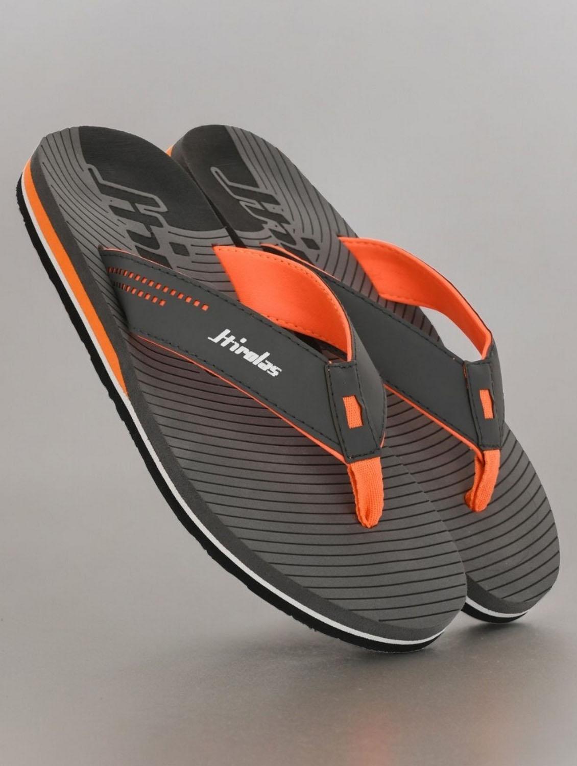 grey synthetic toe separator flip flops