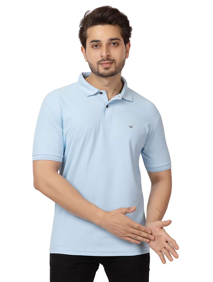 men polo neck solid t-shirt