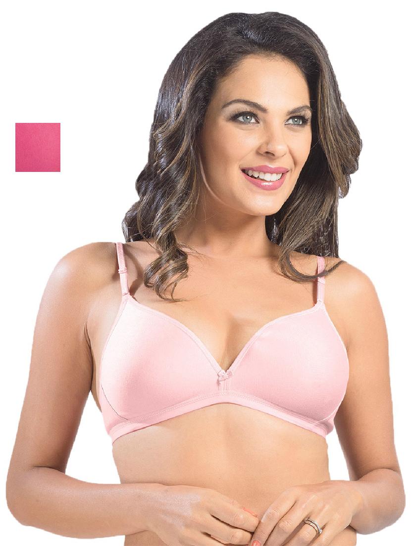 set of 2 multi colored cotton blend plunge bra