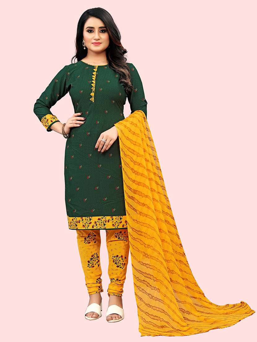 women green unstitched suit