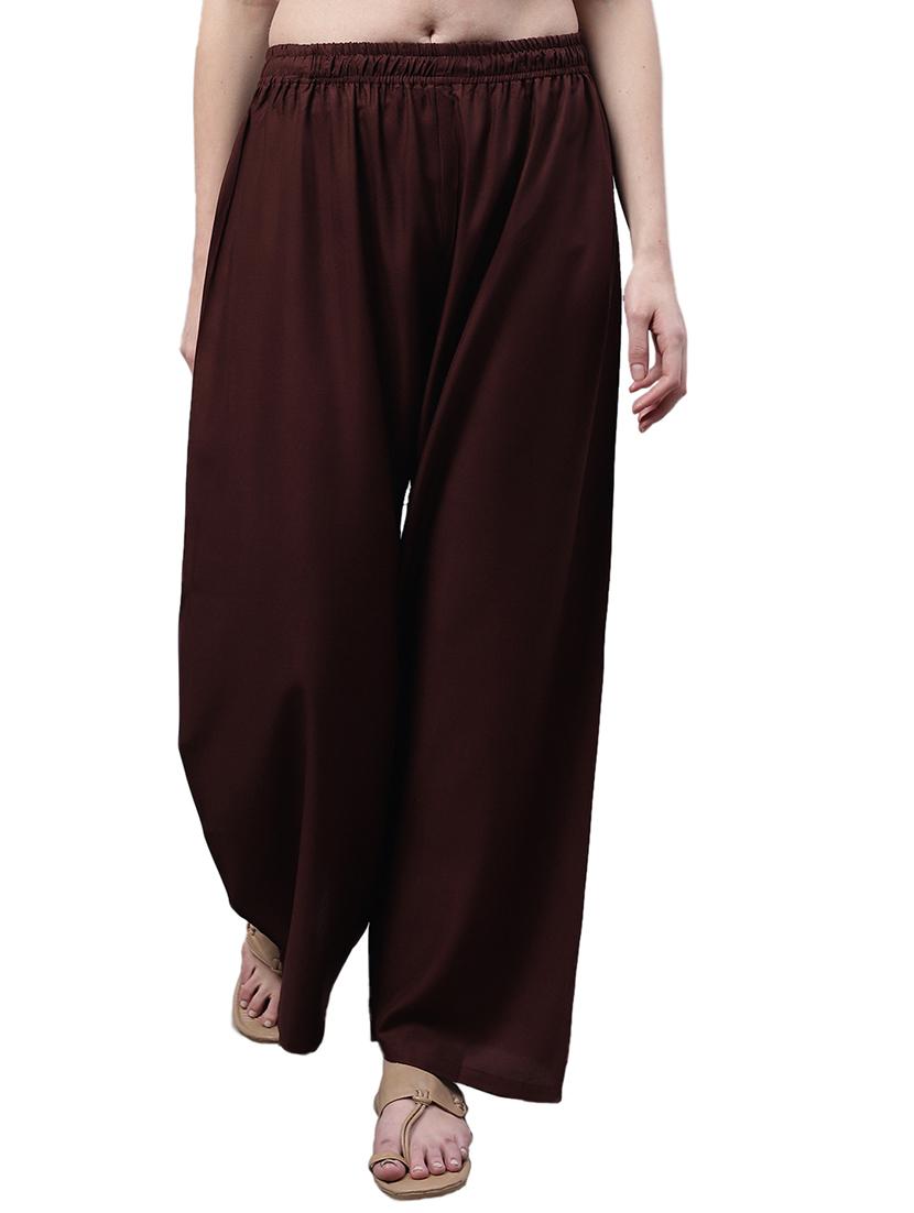 women solid relaxed fit palazzo