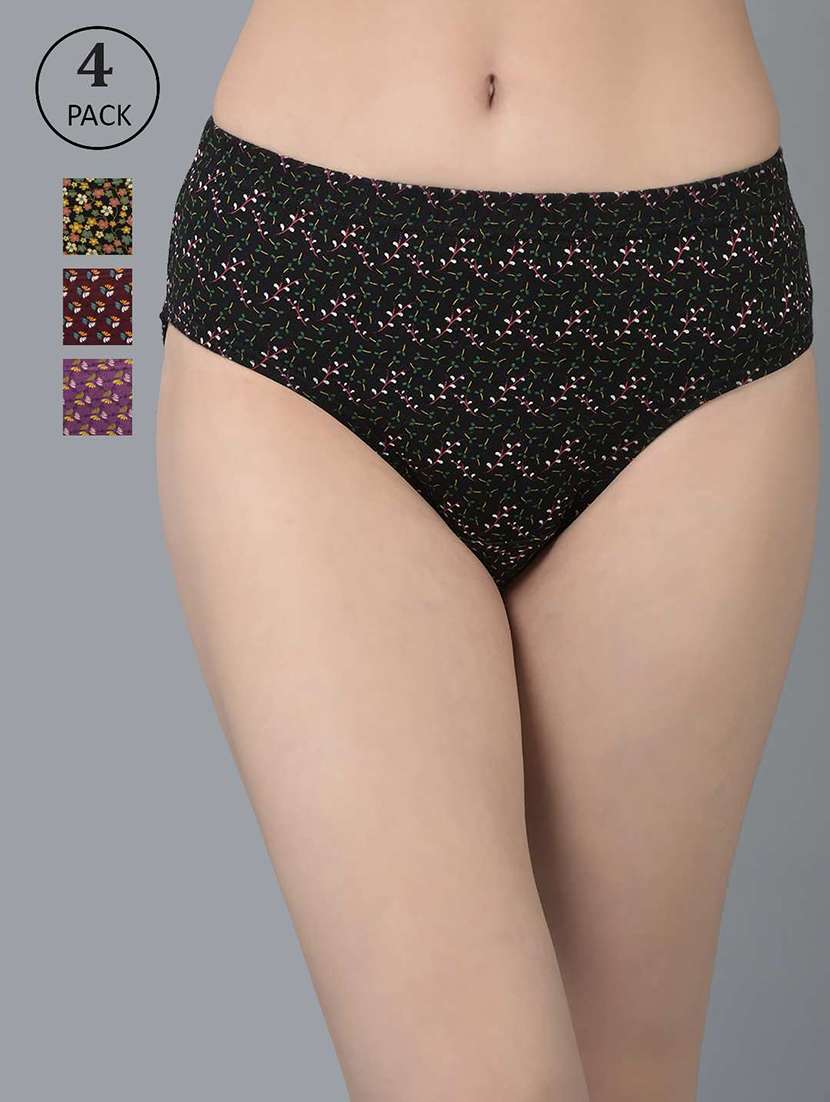 women printed mid rise hipster panty combo