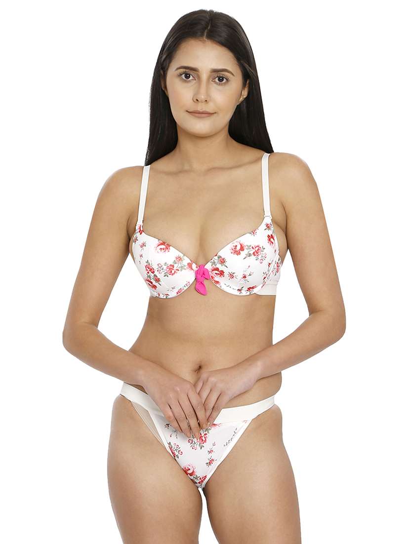 women floral bra and panty set