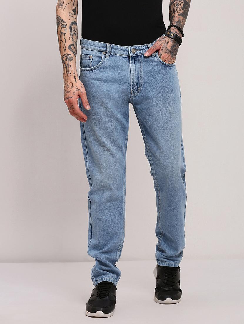 men low rise slim fit plain jeans
