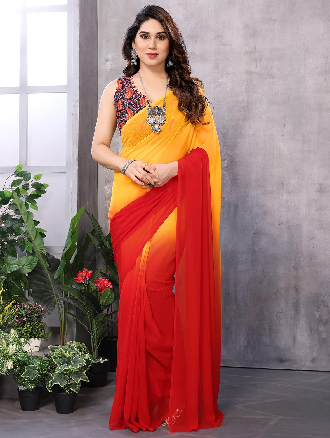 women ombre ready to wear saree with blouse