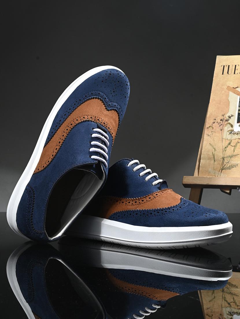 men color block lace-up casual shoes